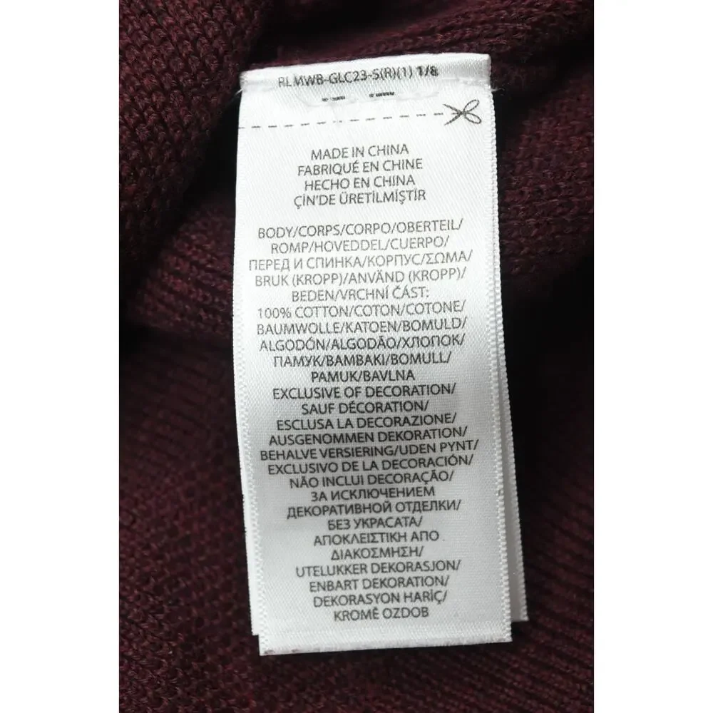 Polo Ralph Lauren 1/4 Zip Pullover Sweater Mens XL Maroon Long Sleeve Cotton